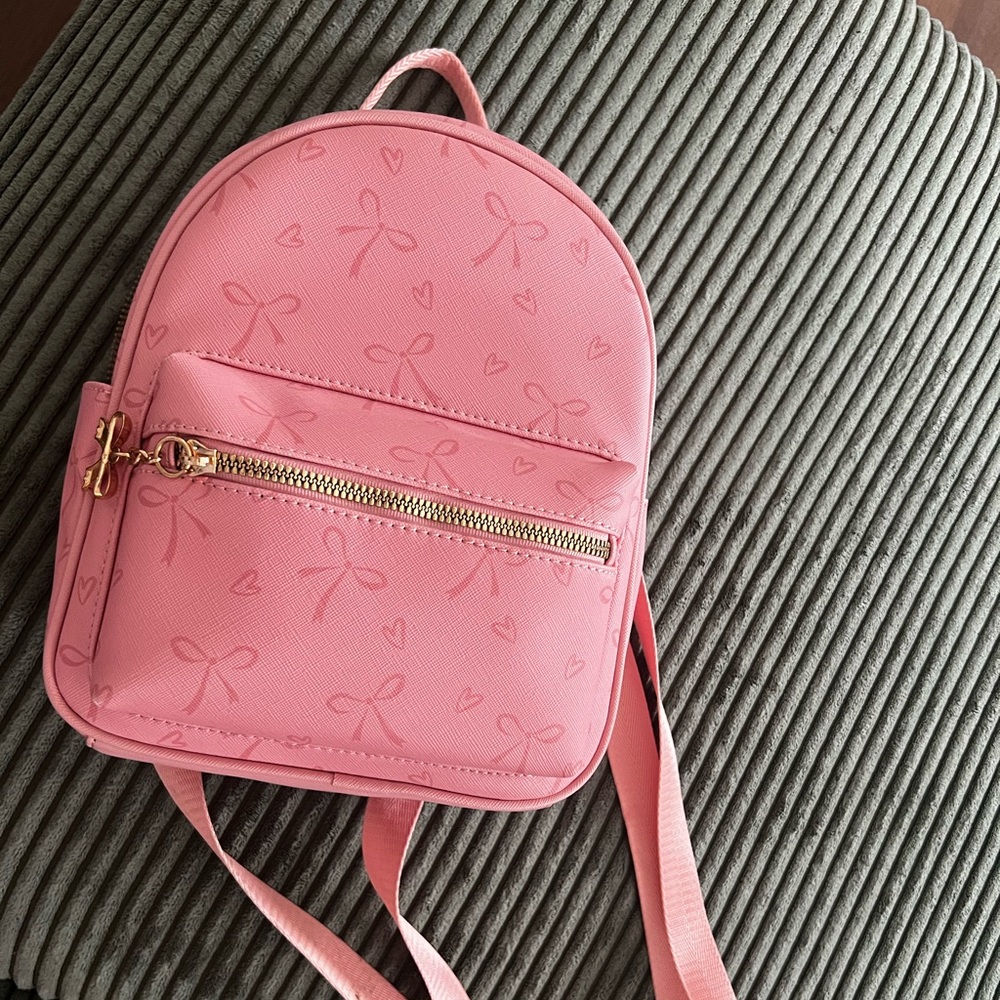 Pink Bow Patterned Women's Backpack - image 1